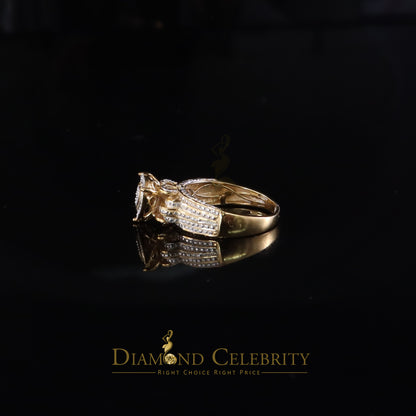 DiamondCelebritees Yellow Silver Heart Ring SZ 7 Real Diamond 0.10ct 925 Sterling Womens Engagement