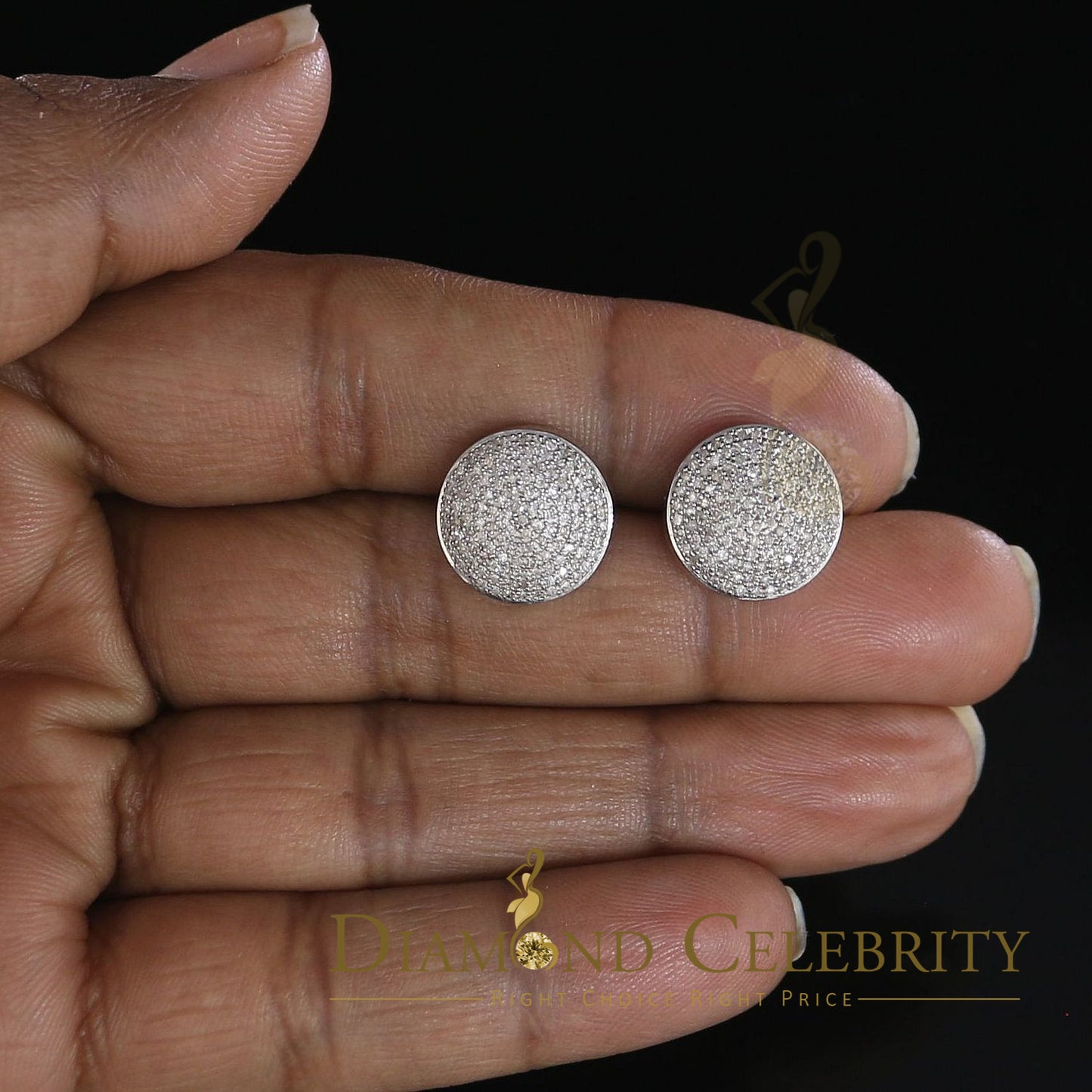 DiamondCelebritees 925 Sterling Silver White Hip Hop 0.66ct Diamond Men's/ Women's Stud Earrings