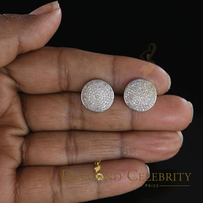 DiamondCelebritees 925 Sterling Silver White Hip Hop 0.66ct Diamond Men's/ Women's Stud Earrings