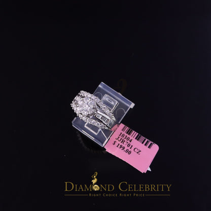 DiamondCelebritees 2.00ct Cubic Zirconia Sterling White Silver Round Engagement Womens Ring Size 7