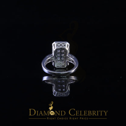 DiamondCelebritees 925 Sterling White Silver with Cubic Zirconia 2.75 ct Rectangle Ring Size 7