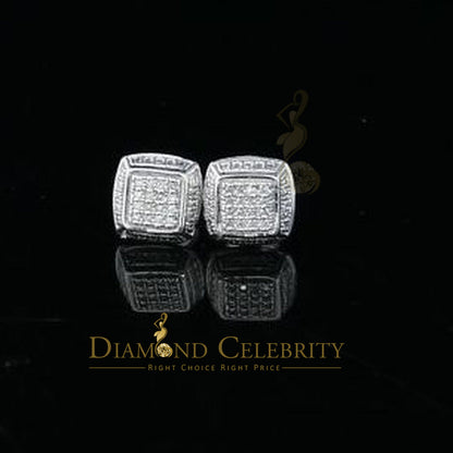 DiamondCelebritees 0.10ct Diamond Stud Earrings For Women White 925 Silver Stud For Unisex