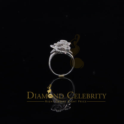 DiamondCelebritees 2.50 ct Cubic Zirconia 925 White Silver Cocktail Flower Womens Ring Size 8.5