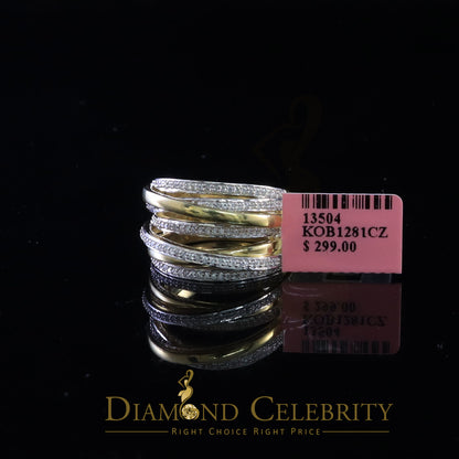DiamondCelebritees 1.50 ct 925 Sterling Yellow Silver Cubic Zirconia Cocktail Womens Ring Size 9.5