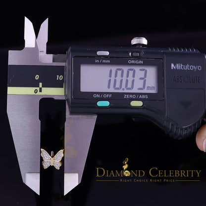 DiamondCelebritees  Women's 0.34ct Cubic Zirconia Butterfly Stud Earrings Yellow 925 Sterling Silver