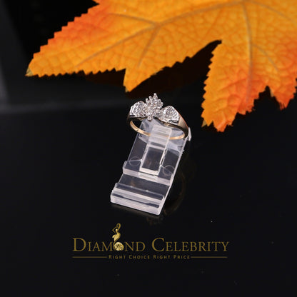 DiamondCelebritees  Real 10 kt Yellow Gold with 0.02 CT Real Diamond Flower style Ring Size 6.5