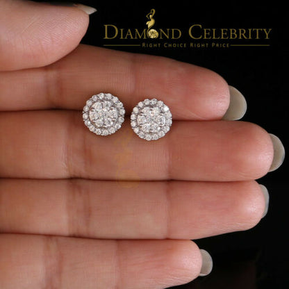 DiamondCelebritees  925 Yellow Silver 1.96ct Cubic Zirconia Women's & Men's Hip Hop Round Earrings