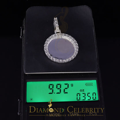 DiamondCelebritees Real 0.50ct Diamond 925 Sterling Silver 1.25" PICTURE Fashion White Pendant