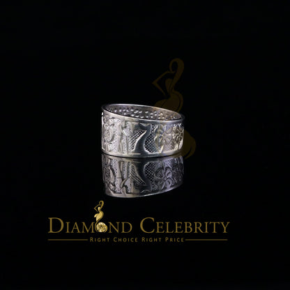 DiamondCelebritees White 925 Sterling Silver Lucky Solid Good Luck Women's Ring SZ 7