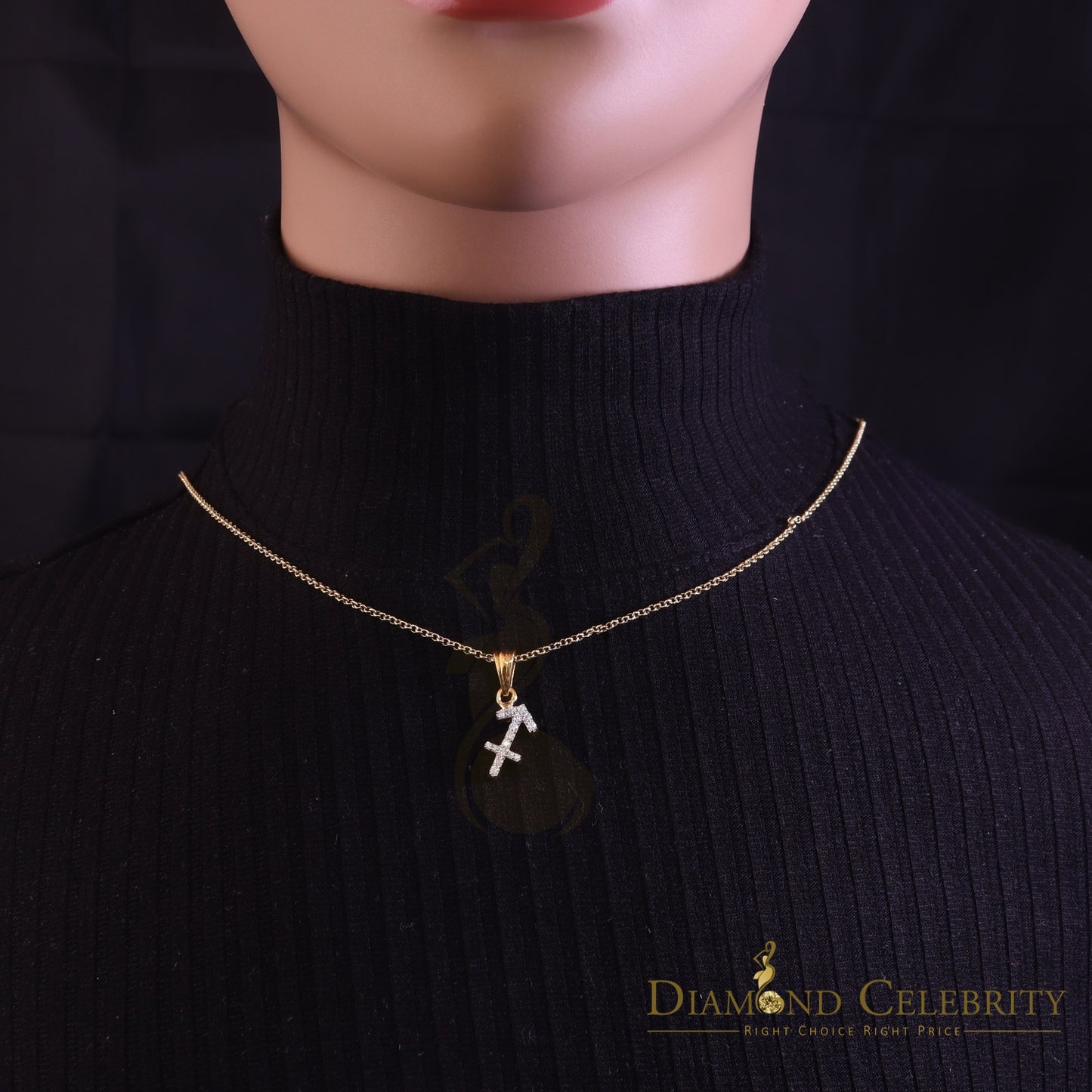 DiamondCelebritees 0.34ct Cubic Zirconia Yellow Silver SAGITTARIUS-DECEMBER Pendant Men's & Women's
