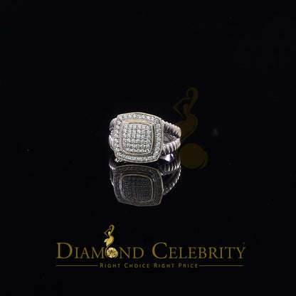 DiamondCelebritees 1.33ct White Silver Square Cubic Zirconia Womens Adjustable Ring From SZ 8 to 10