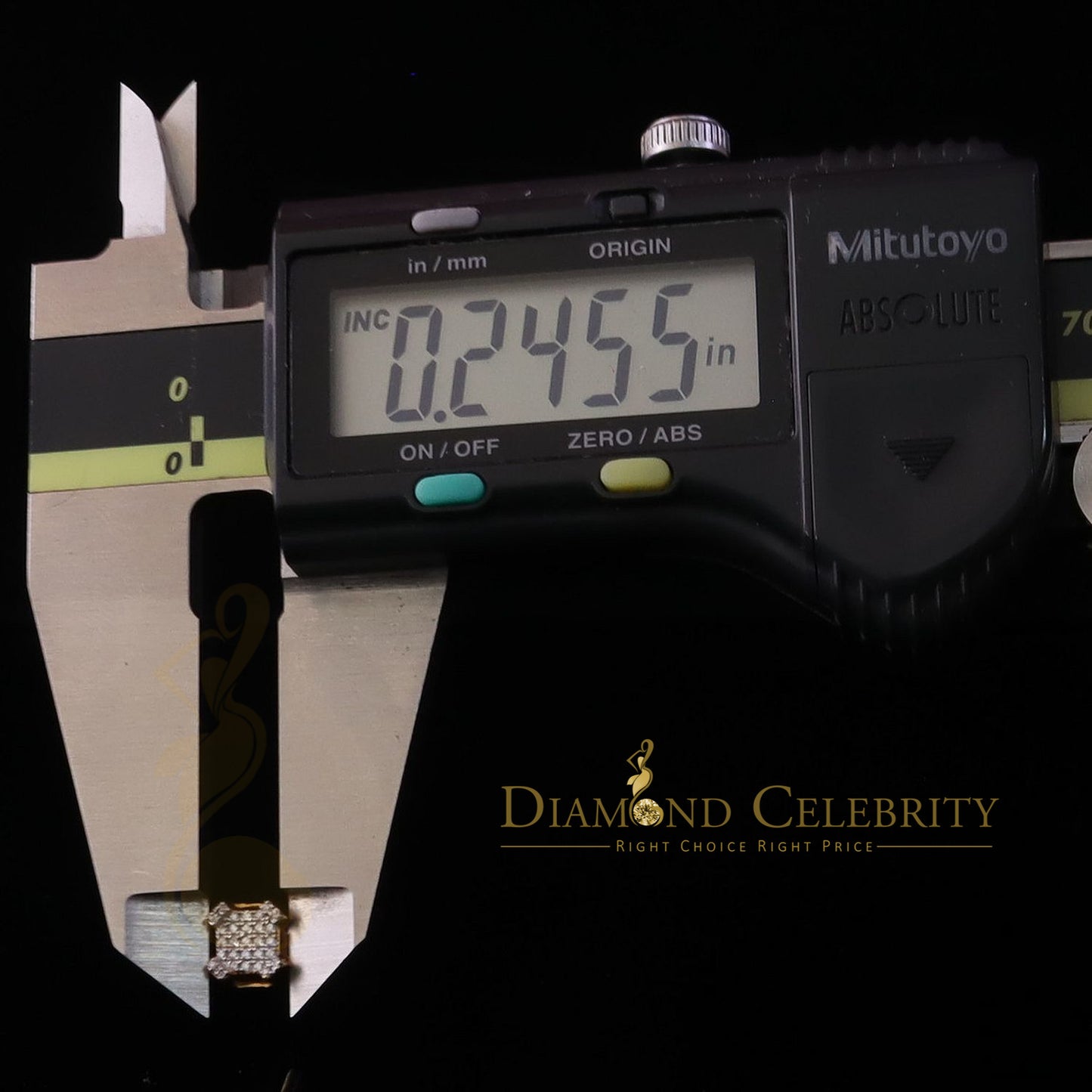 DiamondCelebritees Men's/Womens 925 Silver Yellow 0.25ct VVS 'D' Moissanite Square Stud Earrings