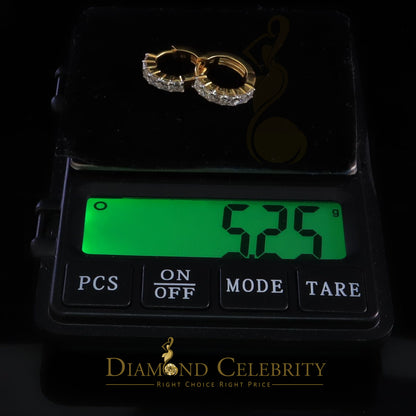 DiamondCelebritees 2.00ct Moissanite Princess Yellow 925 Sterling Silver Women's Hoop Earrings