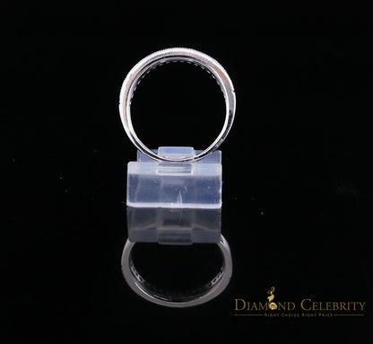 DiamondCelebritees Real 14kt White Gold with 0.20 CT Real Diamond Band Round Shape Ring Size 7
