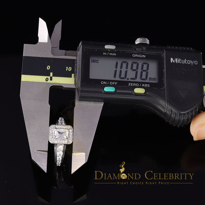 DiamondCelebritees Iced Out White 3.50ct Cubic Zirconia 925 Silver Square Engagement Rings Size 7