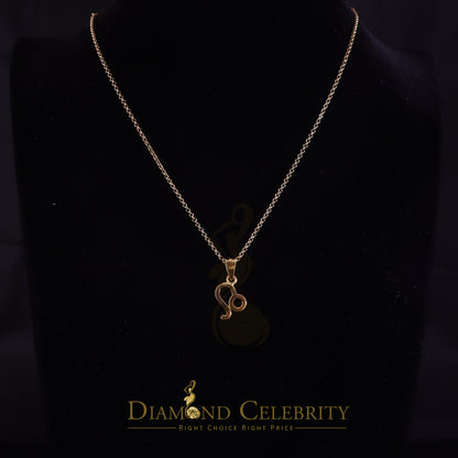 DiamondCelebritees 0.55ct Cubic Zirconia Yellow Silver LEO-AUGUST Month Men's & Women's Pendant