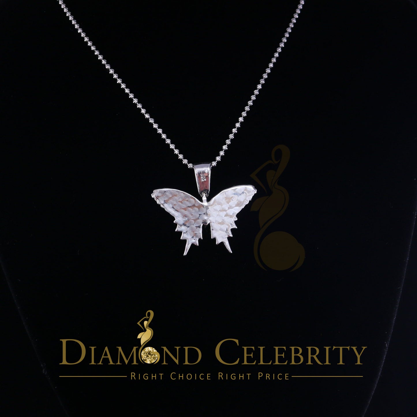 DiamondCelebritees White 925 Sterling Silver Butterfly Shape Pendant with 3.36ct Cubic Zirconia