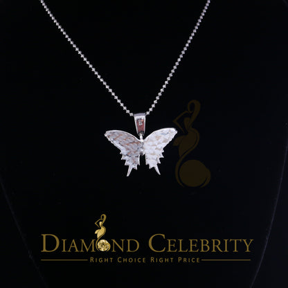 DiamondCelebritees White 925 Sterling Silver Butterfly Shape Pendant with 3.36ct Cubic Zirconia