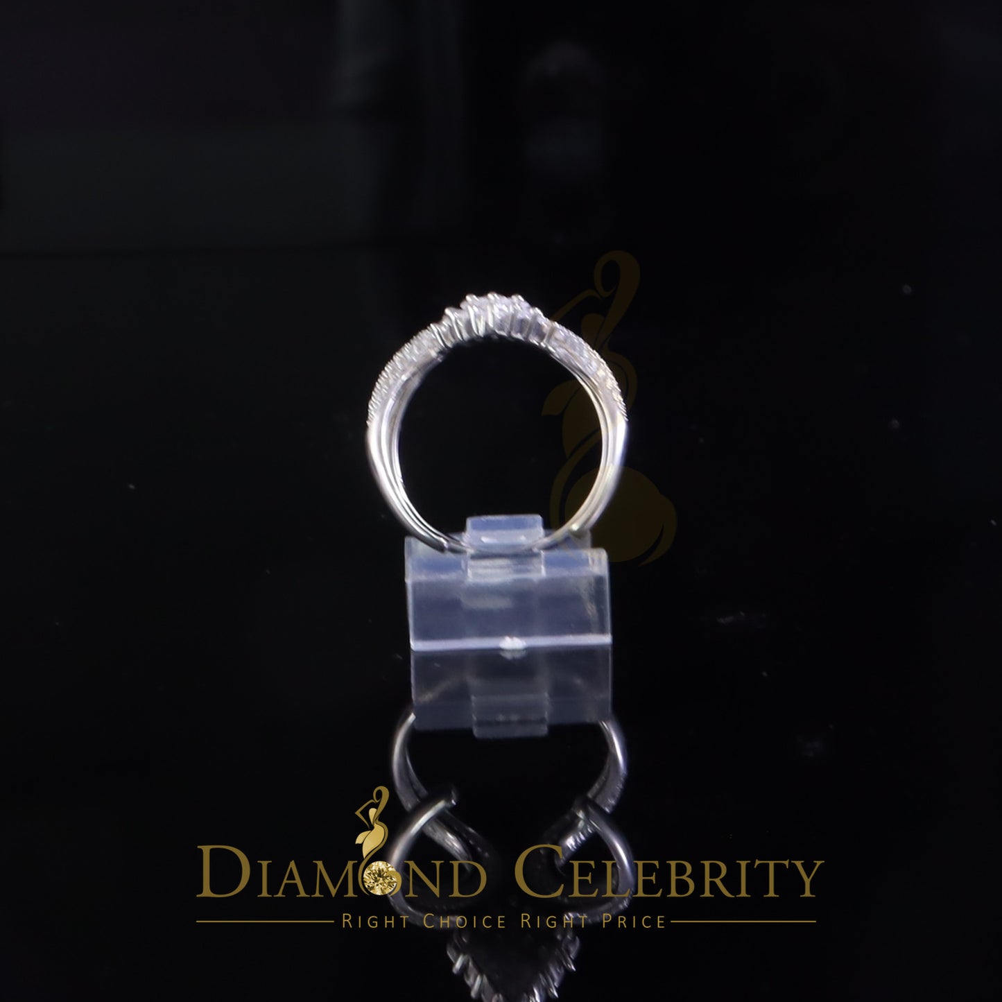 DiamondCelebritees Sterling White Silver 2.00ct Cubic Zirconia Cocktail Floral Womens Ring Size 6.5