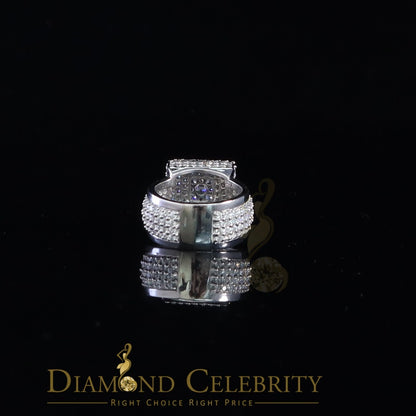 DiamondCelebritees 925 Silver White 8.50ct Cubic Zirconia Wide Square Womens Engagement Ring SZ 7.5