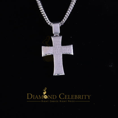 Diamondcelebritees  925 White Sterling Silver 2.25ct VVS D Clr. Moissanite Cross Pendant for Women's