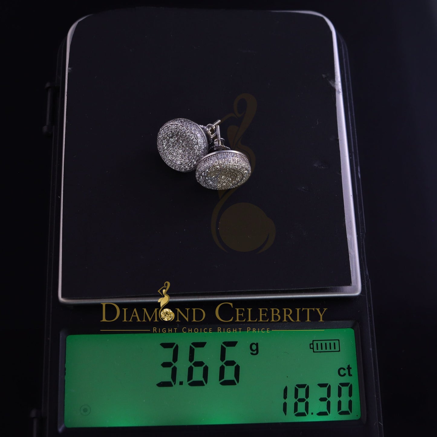 DiamondCelebritees  925 Sterling White Silver 2.50ct Cubic Zirconia Round Screw Back Stud Earrings