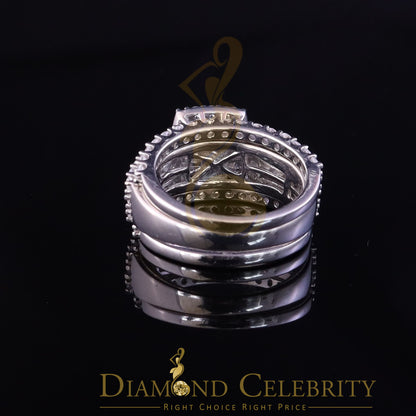 DiamondCelebritees 6.56ct Cubic Zirconia White 925 Silver Wedding 3PC Bridal Womens Ring Size 8