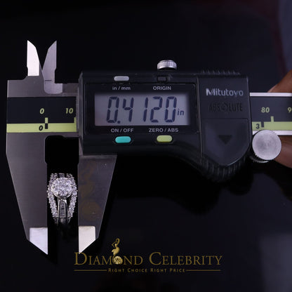 DiamondCelebritees 2.00ct Cubic Zirconia Sterling White Silver Round Engagement Womens Ring Size 7