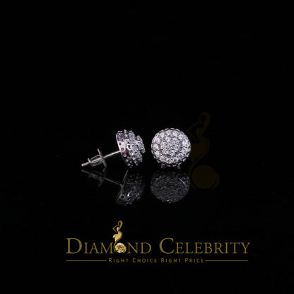 DiamondCelebritees  3.45ct Cubic Zirconia 925 White Silver Women's & Men's Hip Hop Round Earrings