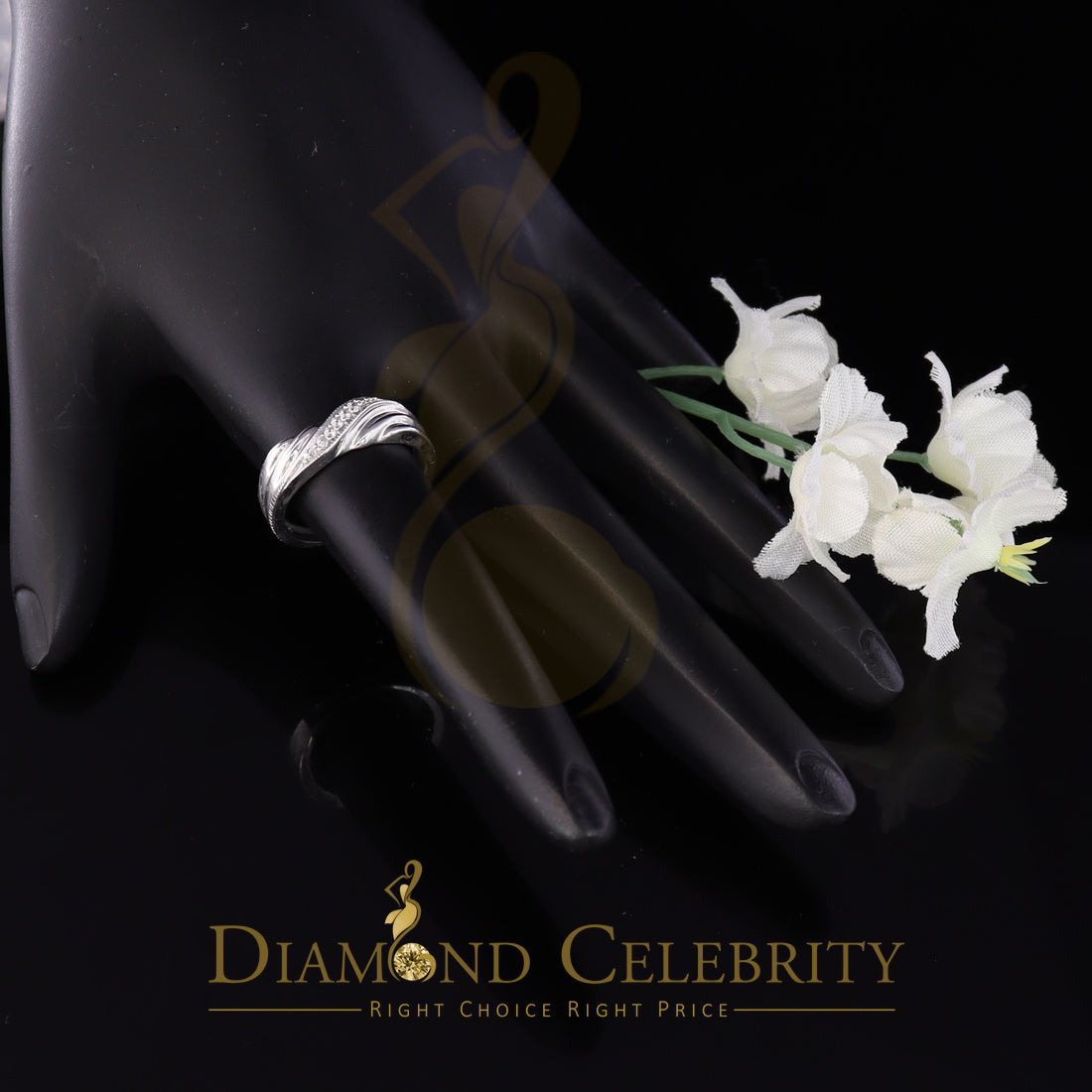 DiamondCelebritees 0.10ct White 925 Sterling Silver Shiny Cubic Zirconia Promise Womens Ring Size 6