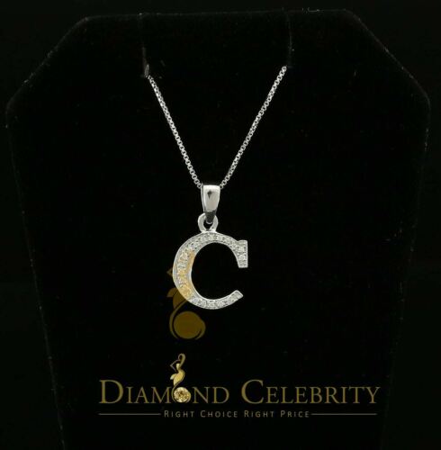 DiamondCelebritees Attractive Sterling SilverAll Alphabet Letter White Pendant with Cubic Zirconia