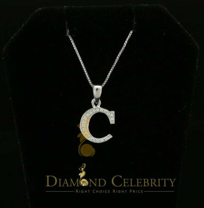 DiamondCelebritees Attractive Sterling SilverAll Alphabet Letter White Pendant with Cubic Zirconia
