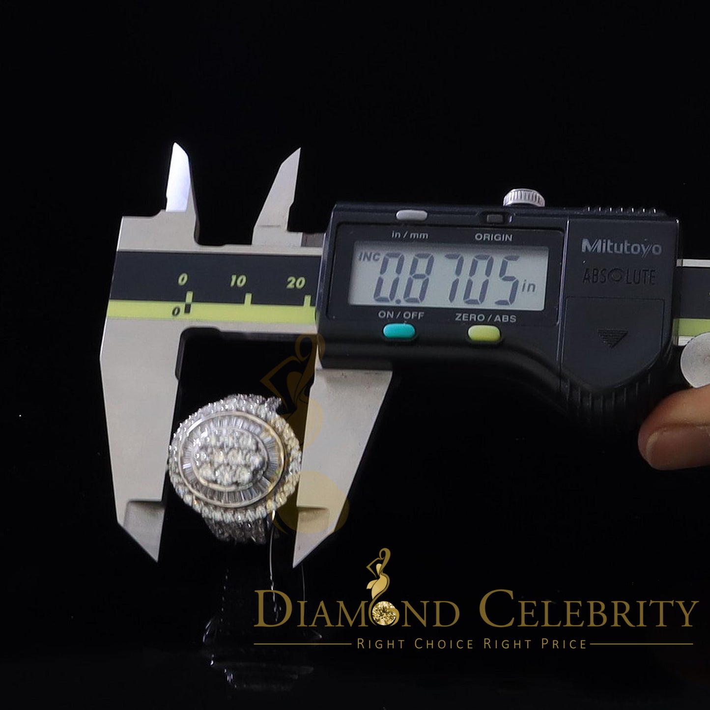 DiamondCelebritees White 925 Silver Rhodium Plated 6.48ct Cubic Zirconia Cocktail Womens Ring SZ 9