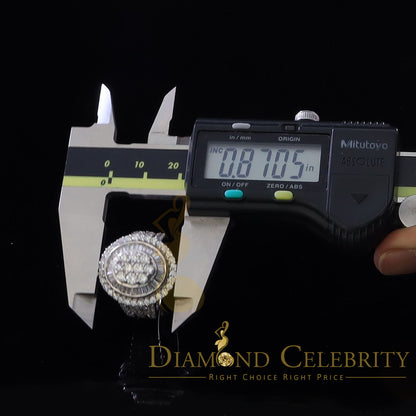 DiamondCelebritees White 925 Silver Rhodium Plated 6.48ct Cubic Zirconia Cocktail Womens Ring SZ 9