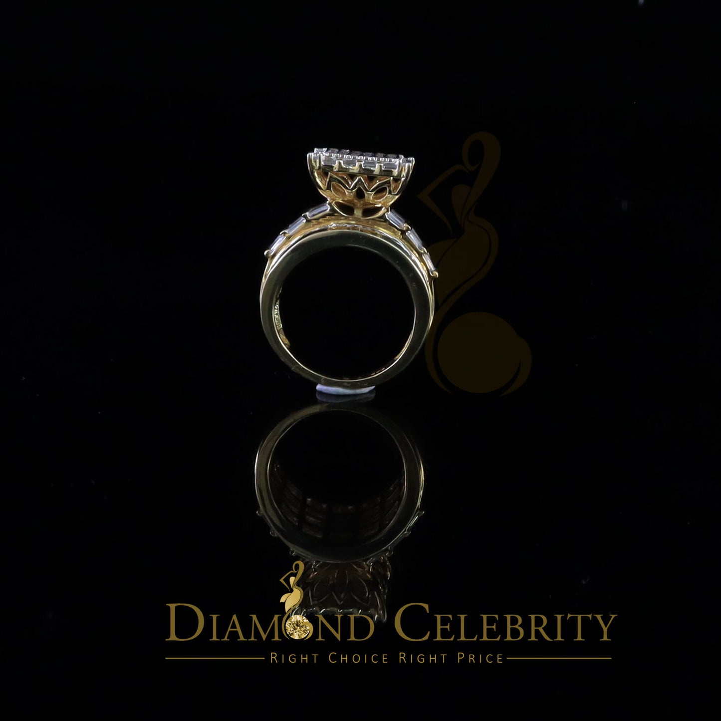 DiamondCelebritees 6.04ct Yellow Cubic Zirconia 925 Silver Engagement Square Womens Ring Size 8