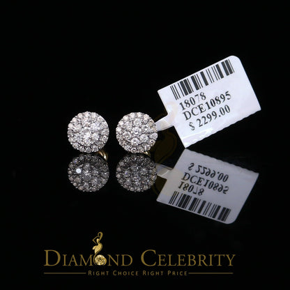DiamondCelebritees Beautiful 10K Real Yellow Real Diamond 0.55CT Men's/Women's Stud Round Earring