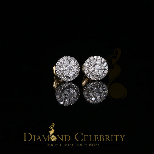 DiamondCelebritees Beautiful 10K Real Yellow Real Diamond 0.55CT Men's/Women's Stud Round Earring