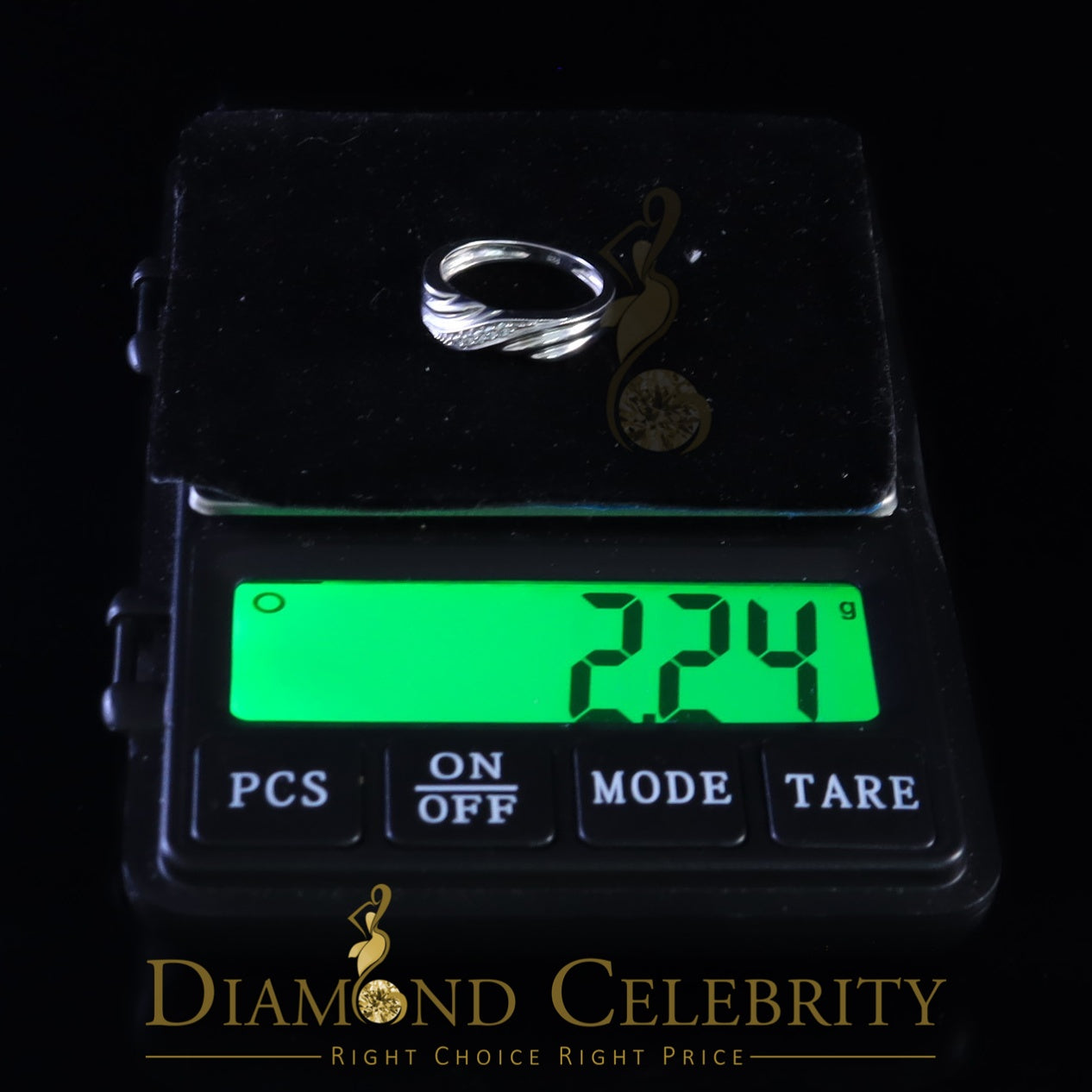 DiamondCelebritees 0.10ct White 925 Sterling Silver Shiny Cubic Zirconia Promise Womens Ring Size 6