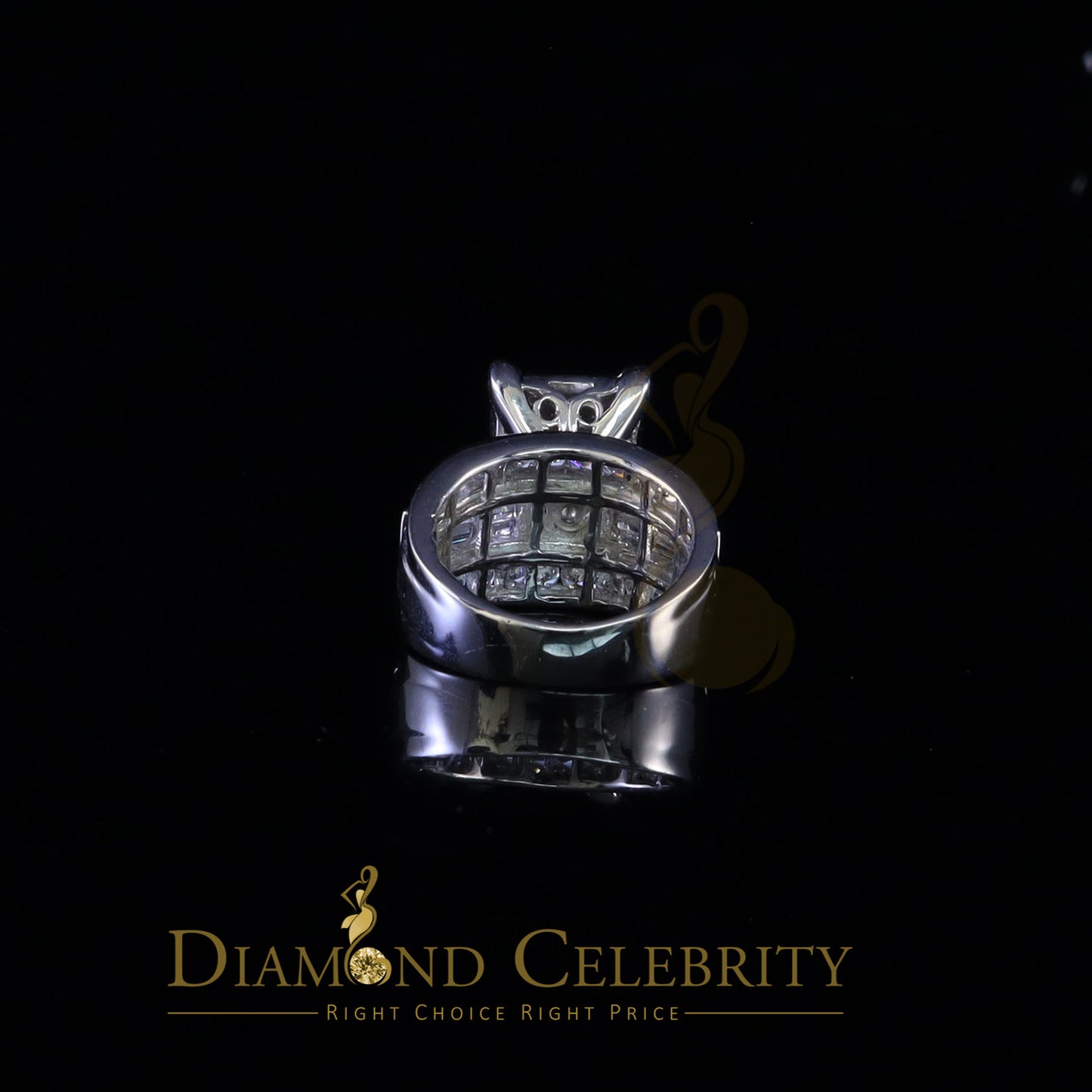 DiamondCelebritees 5.82ct Cubic Zirconia Cinderella 925 Silver White Engagement Women's Ring size 7