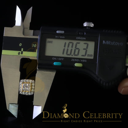 DiamondCelebritees 4.0ct Cubic Zirconia Sterling Yellow Silver Square Bridal Womens Ring Size 7.5