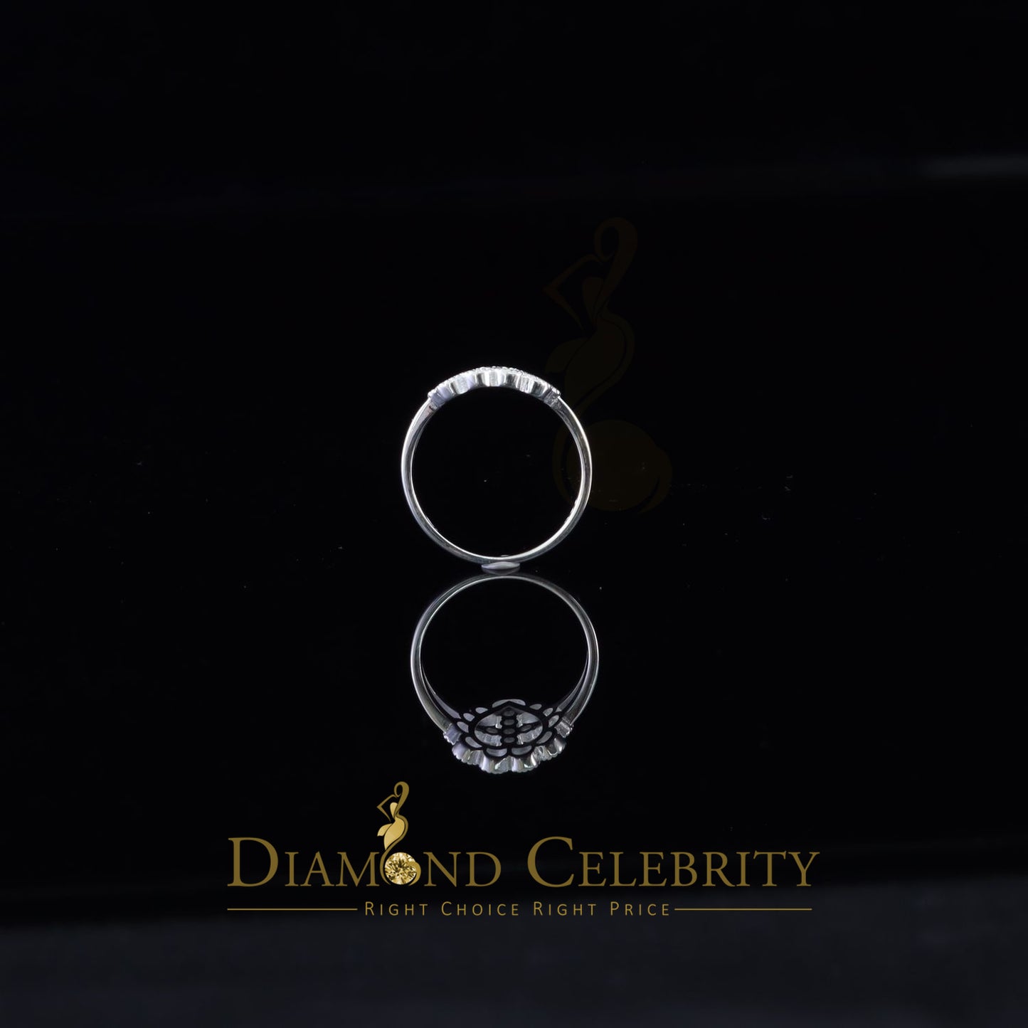 DiamondCelebritees Religious White 925 Sterling Silver Cross in Heart CZ Women's Ring Size 9