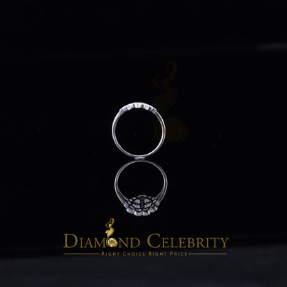 DiamondCelebritees Religious White 925 Sterling Silver Cross in Heart CZ Women's Ring Size 9