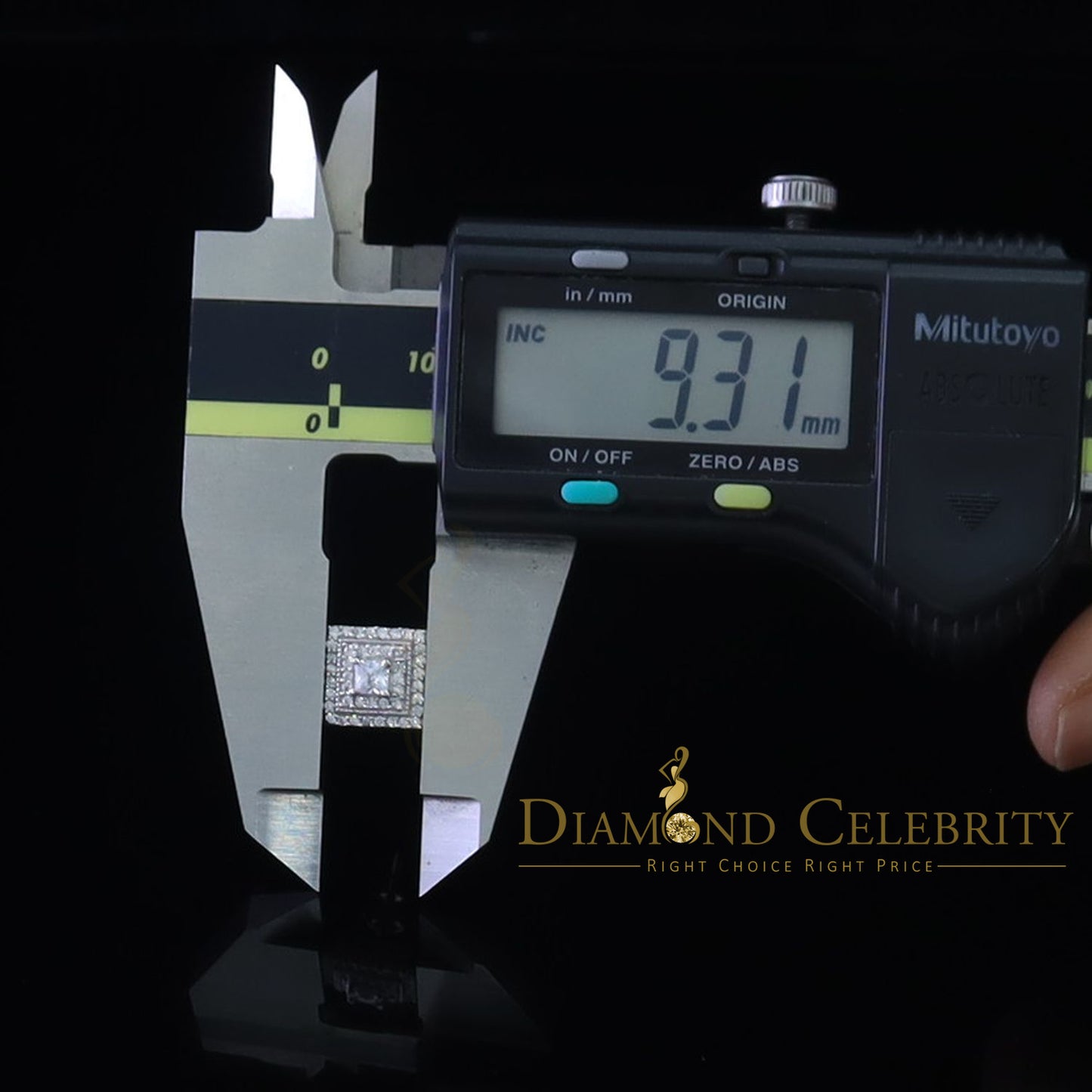 DiamondCelebritees  1.44ct Cubic Zirconia 925 White Sterling Silver Women's Hip Hop Square Earrings