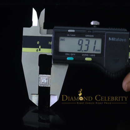 DiamondCelebritees  1.44ct Cubic Zirconia 925 White Sterling Silver Women's Hip Hop Square Earrings