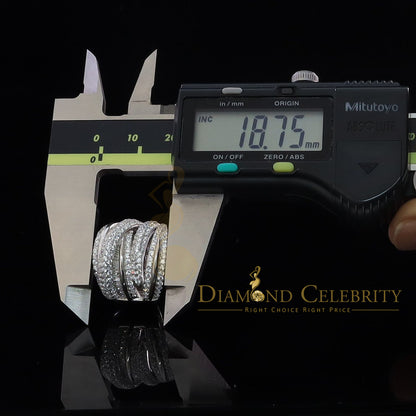 DiamondCelebritees 925 White Sterling Silver 2.50ct Multi -Rows Cubic Zirconia Women's Ring Size 7