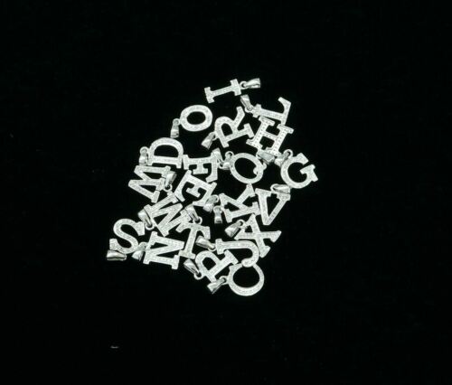 Attractive Sterling SilverAll Alphabet Letter White Pendant with Cubic Zirconia