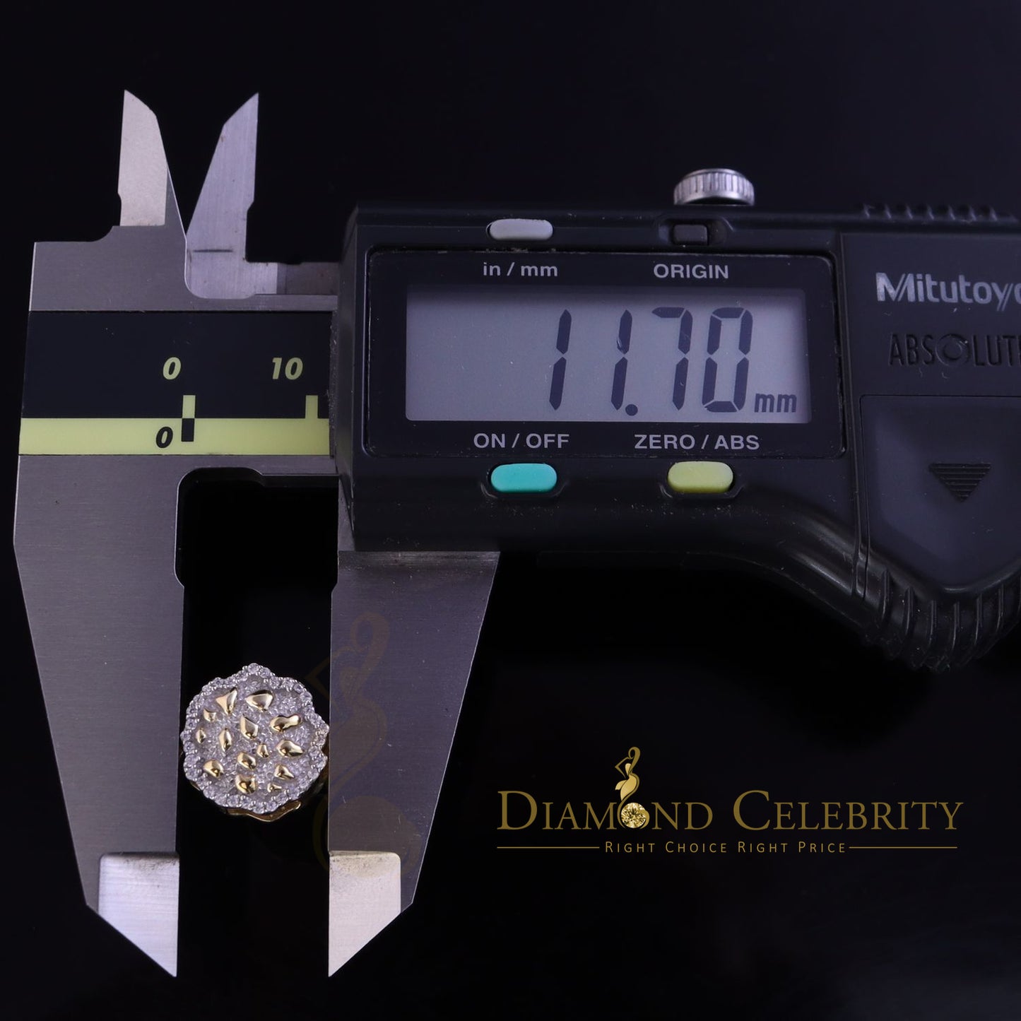 DiamondCelebritees  925 Yellow Silver Nuggtte's 1.38ct Cubic Zirconia Hip Hop Flower Women Earrings