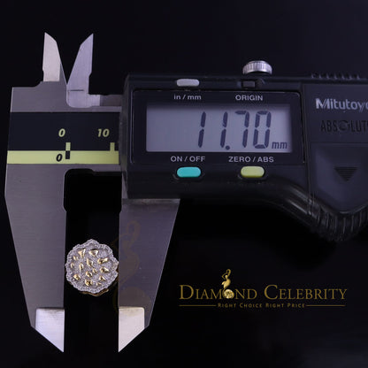 DiamondCelebritees  925 Yellow Silver Nuggtte's 1.38ct Cubic Zirconia Hip Hop Flower Women Earrings
