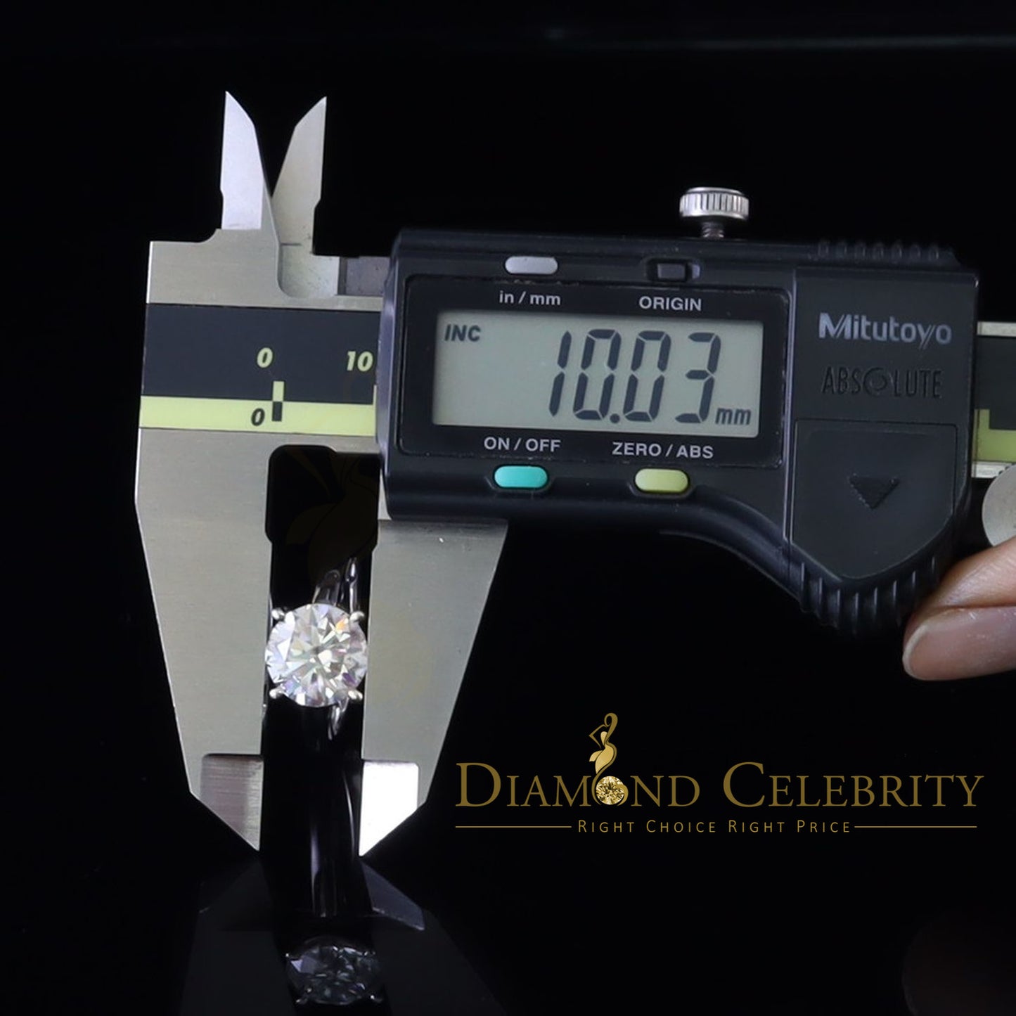 DiamondCelebritees White 5.00ct Moissanite Sterling Silver Men/Women Bridal Ring Round Shape Size 8