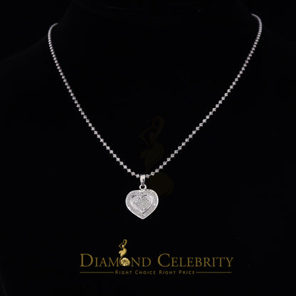 DiamondCelebritees  HEART Charm Real 0.25ct Diamond 925 Sterling Silver Necklace Pendant in White